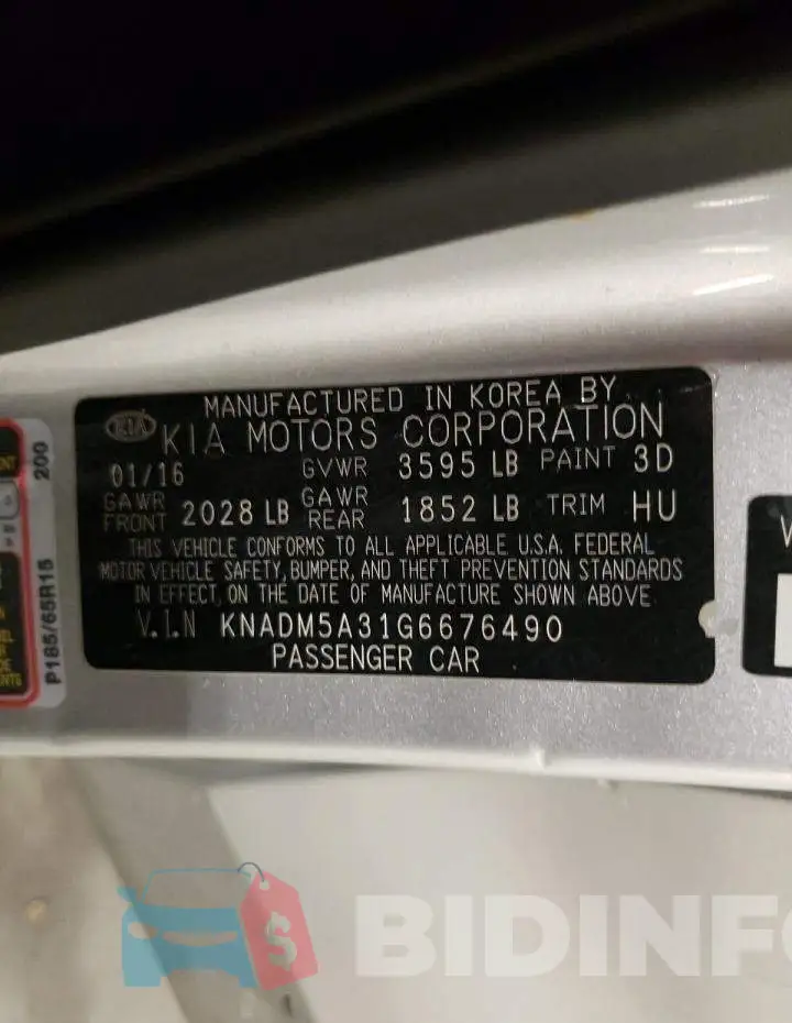 KNADM5A31G6676490 Photo# 10