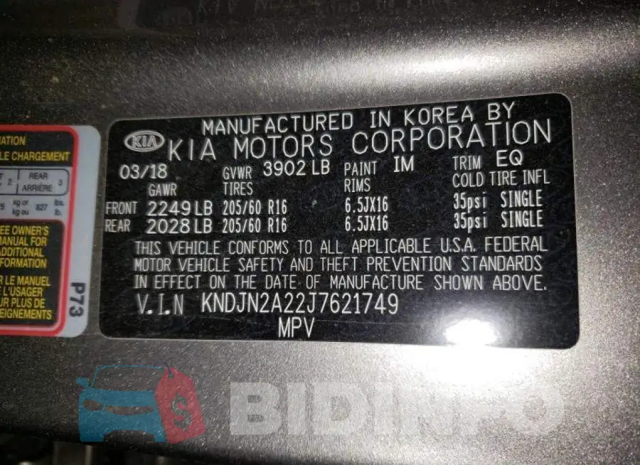 KNDJN2A22J7621749 Photo# 10
