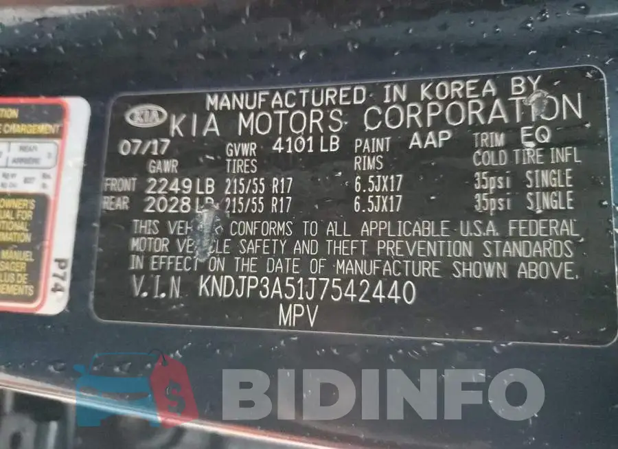 KNDJP3A51J7542440 Photo# 13