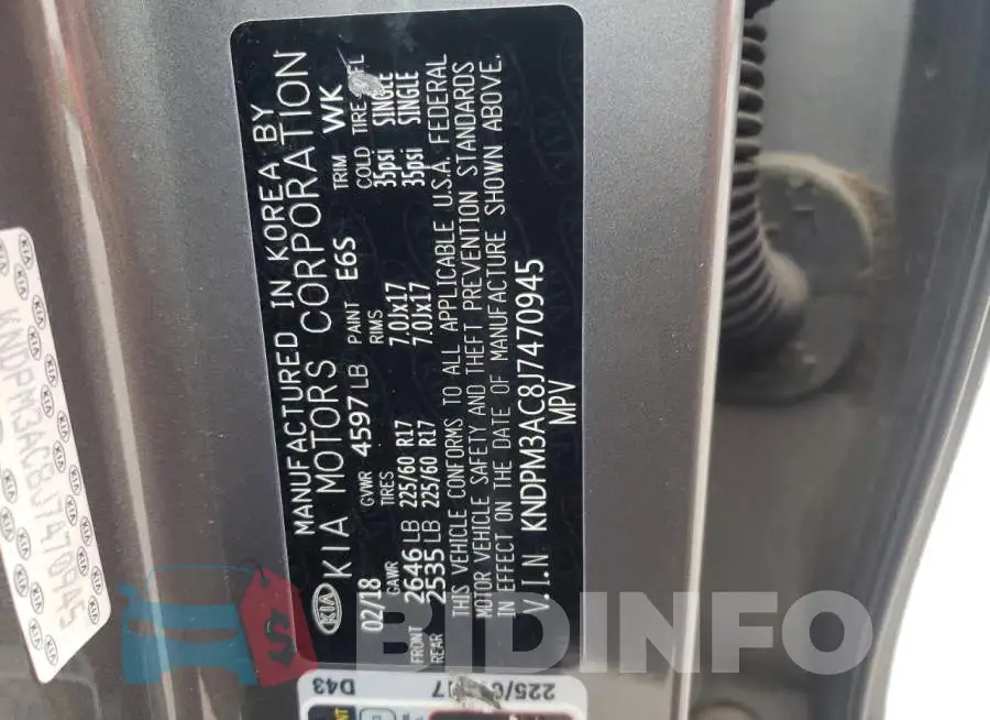 KNDPM3AC8J7470945 Photo# 13