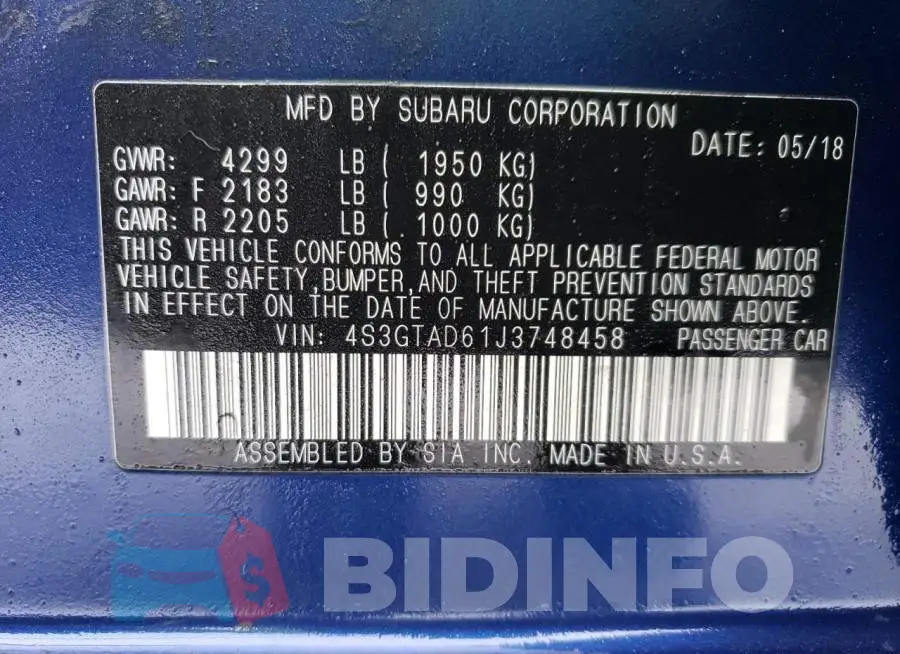 4S3GTAD61J3748458 Photo# 12