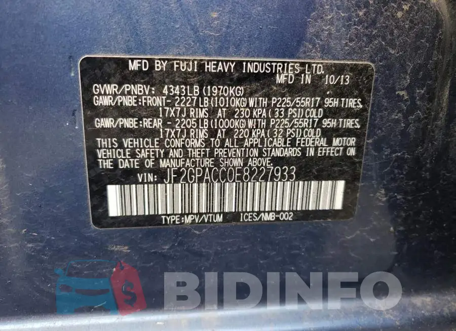 JF2GPACC0E8227933 Photo# 12