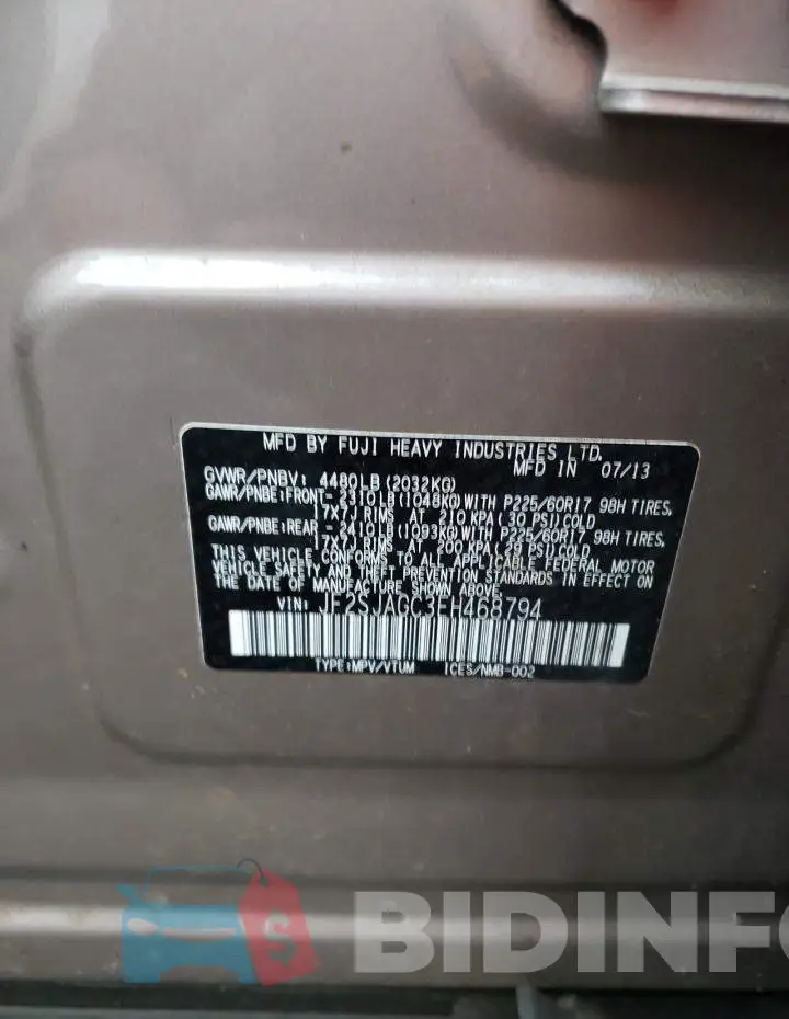 JF2SJAGC3EH468794 Photo# 13