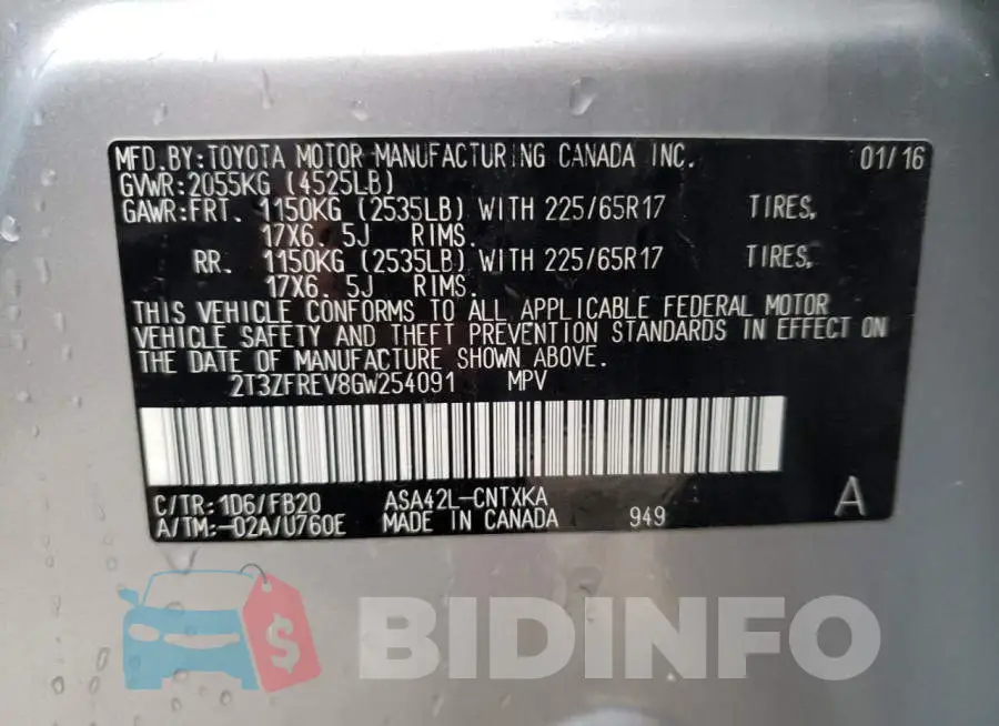 2T3ZFREV8GW254091 Photo# 14