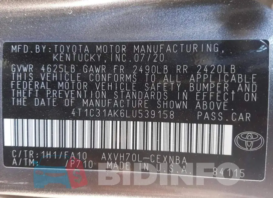 4T1C31AK6LU539158 Photo# 13