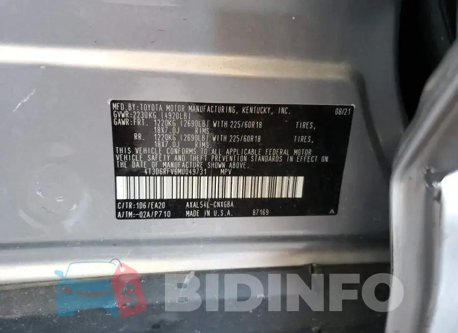 4T3D6RFV6MU049731 Photo# 14