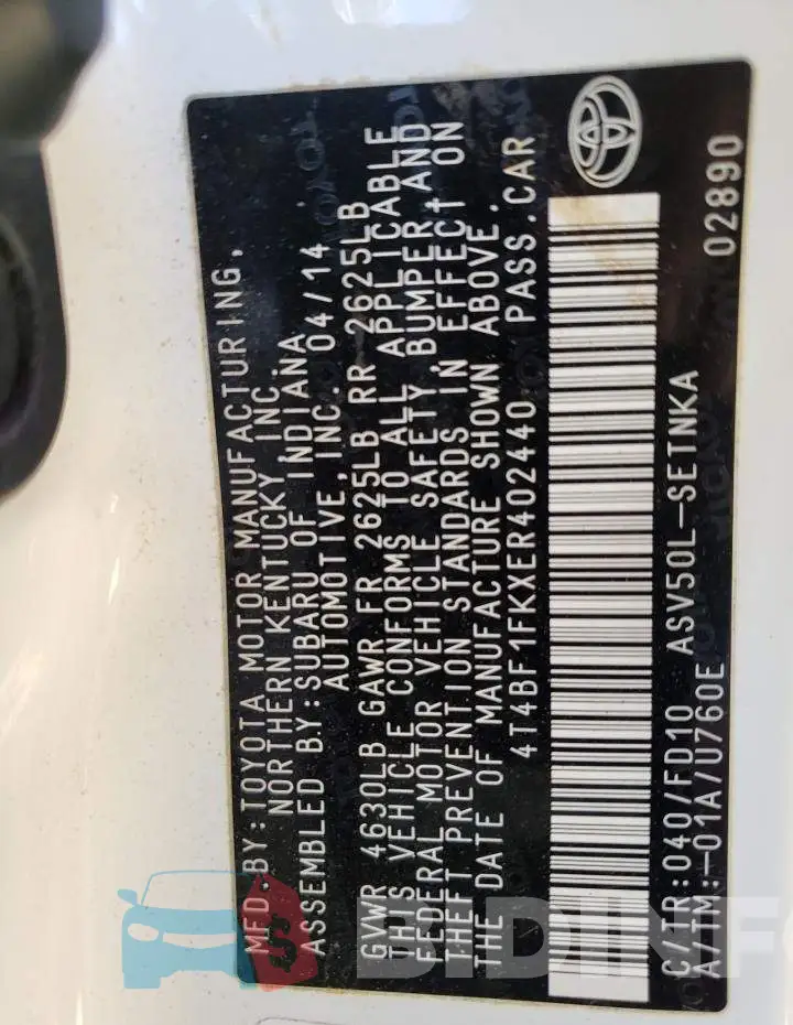 4T4BF1FKXER402440 Photo# 10