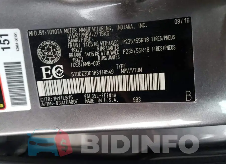5TDDZ3DC1HS148549 Photo# 14