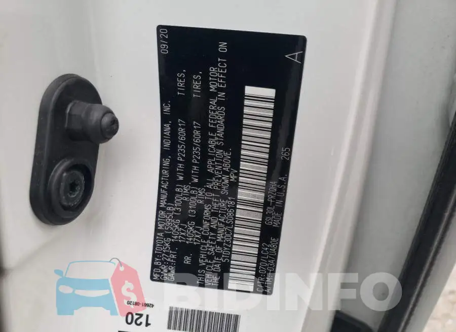 5TDYZ3DC7LS086181 Photo# 14