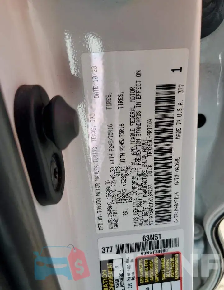 5TFAX5GN1MX189723 Photo# 13