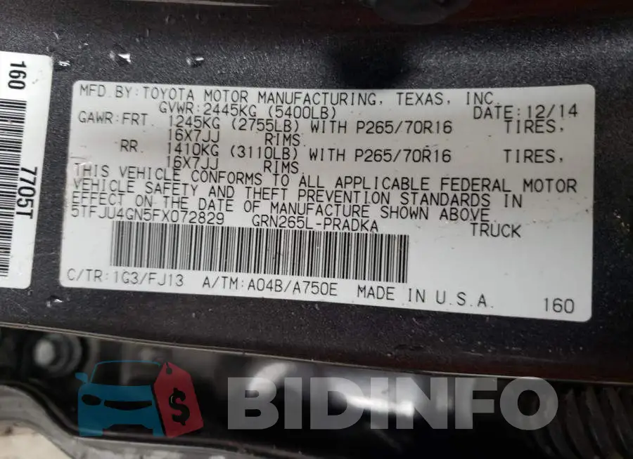 5TFJU4GN5FX072829 Photo# 12