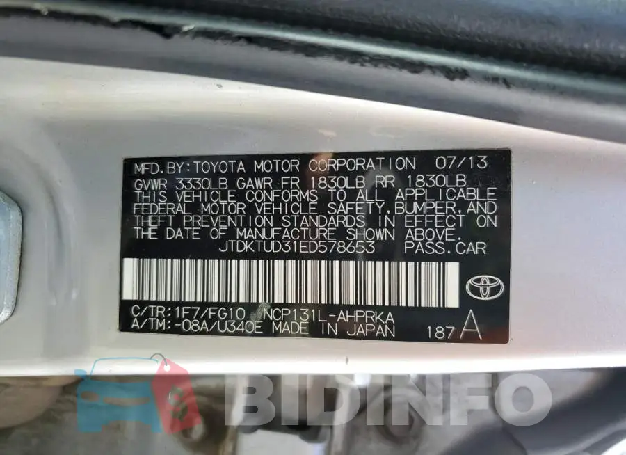 JTDKTUD31ED578653 Photo# 13