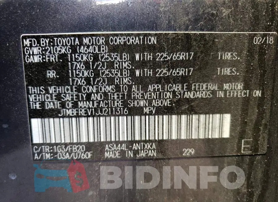 JTMBFREV1JJ211316 Photo# 13
