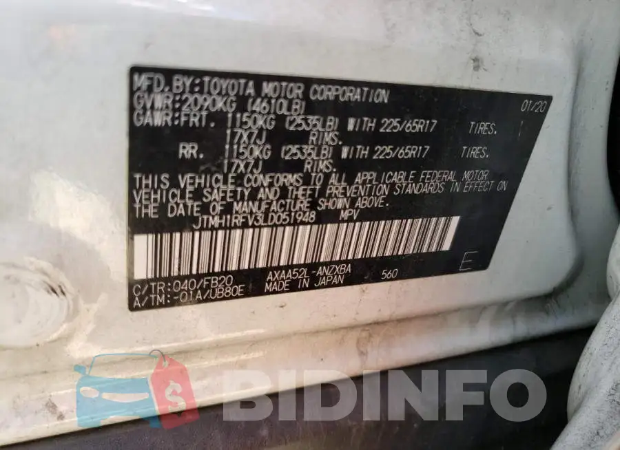 JTMH1RFV3LD051948 Photo# 13