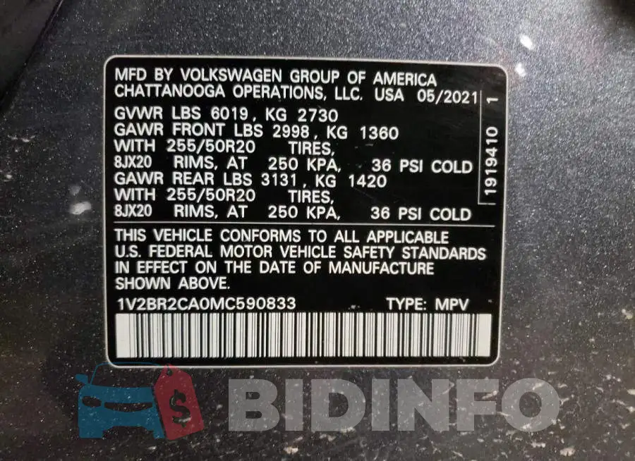 1V2BR2CA0MC590833 Photo# 12