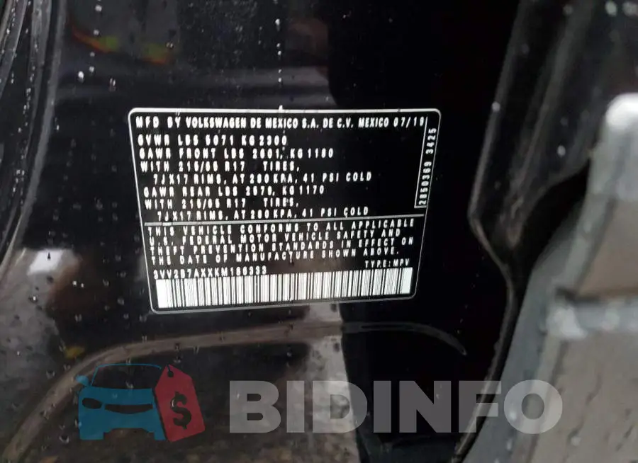 3VV2B7AXXKM186333 Photo# 13