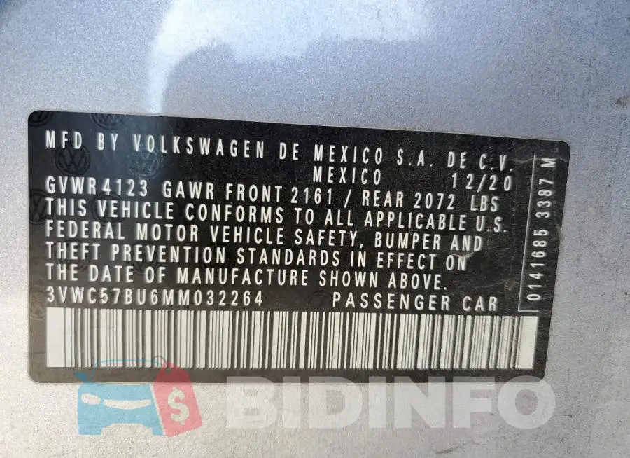 3VWC57BU6MM032264 Photo# 12