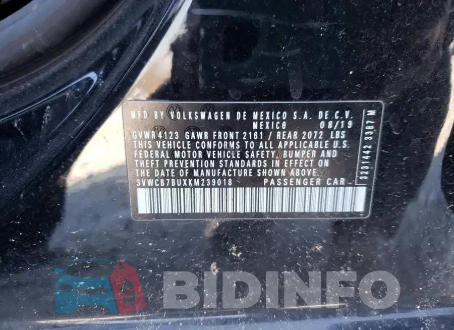 3VWCB7BUXKM239018 Photo# 10