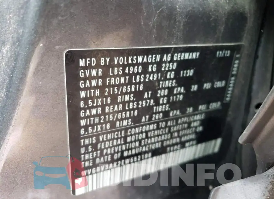 WVGBV3AX2EW552106 Photo# 13