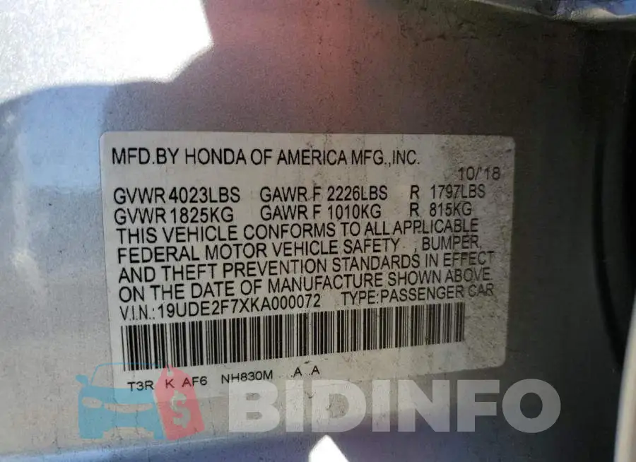 19UDE2F7XKA000072 Photo# 12
