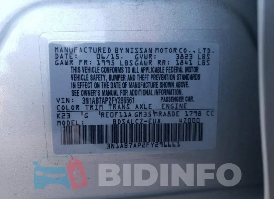 3N1AB7AP2FY296661 Photo# 13