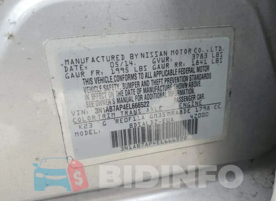 3N1AB7AP4EL666522 Photo# 12