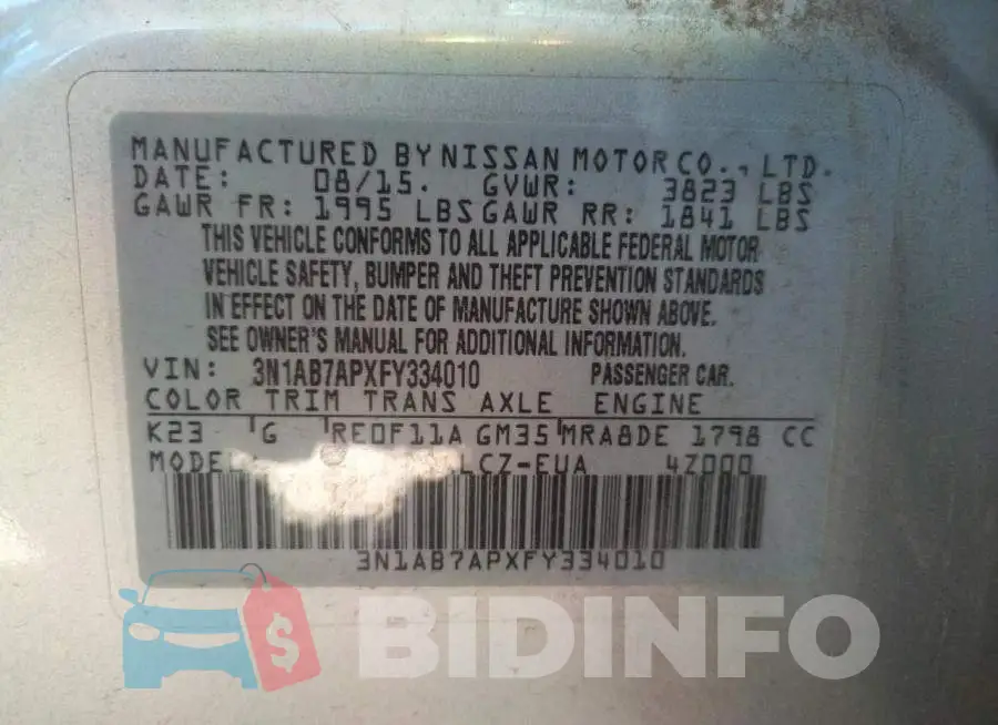 3N1AB7APXFY334010 Photo# 12