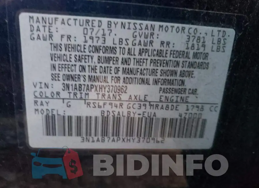 3N1AB7APXHY370962 Photo# 13