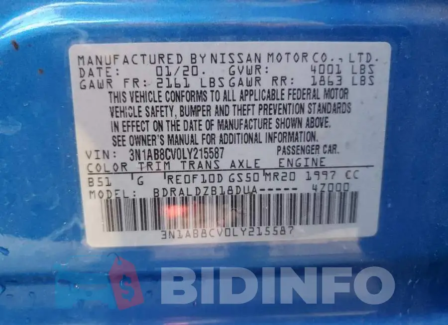 3N1AB8CV0LY215587 Photo# 12