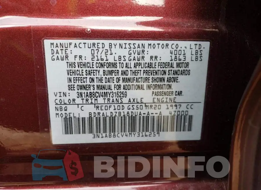 3N1AB8CV4MY316259 Photo# 12