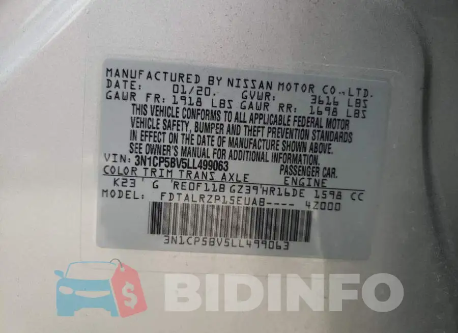 3N1CP5BV5LL499063 Photo# 13