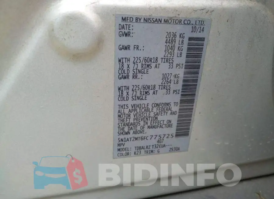 5N1AT2MT6FC775725 Photo# 12