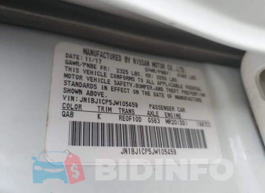 JN1BJ1CP5JW105459 Photo# 12