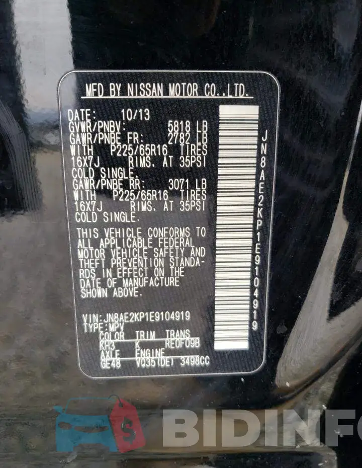 JN8AE2KP1E9104919 Photo# 13