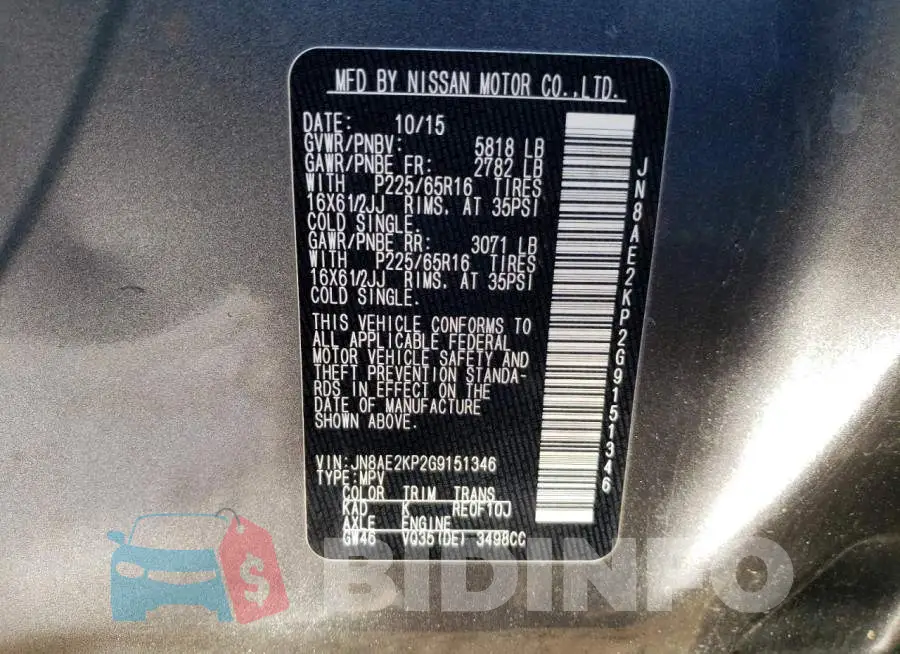 JN8AE2KP2G9151346 Photo# 13