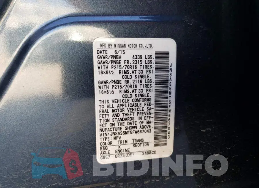 JN8AS5MT5FW667043 Photo# 13