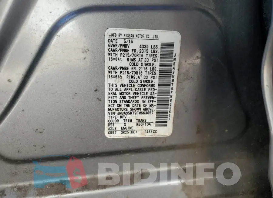 JN8AS5MT9FW663657 Photo# 12