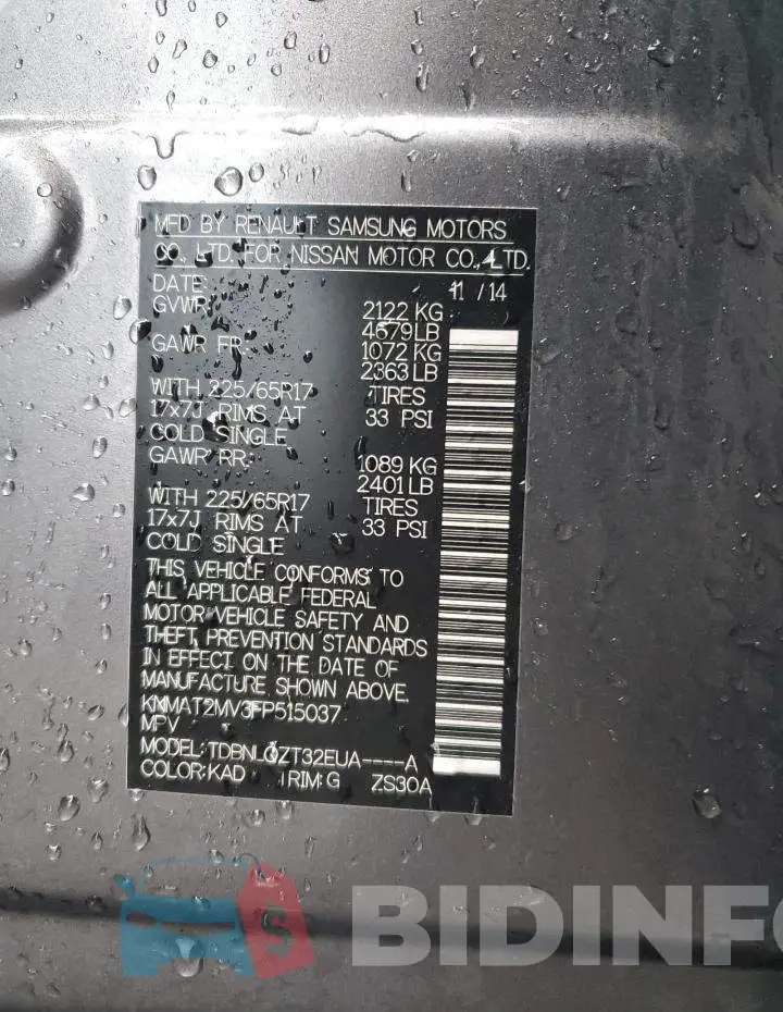 KNMAT2MV3FP515037 Photo# 13