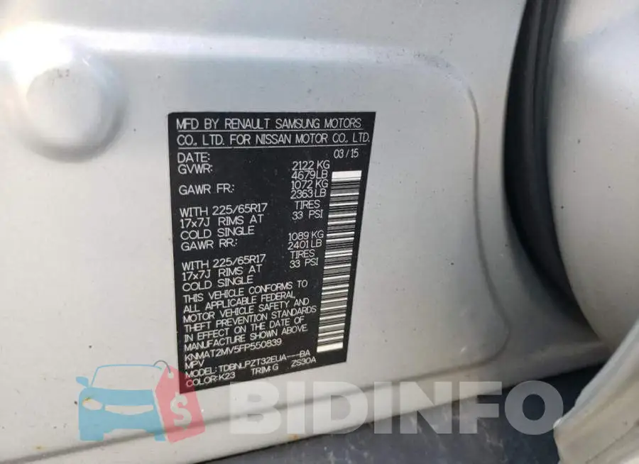 KNMAT2MV5FP550839 Photo# 14
