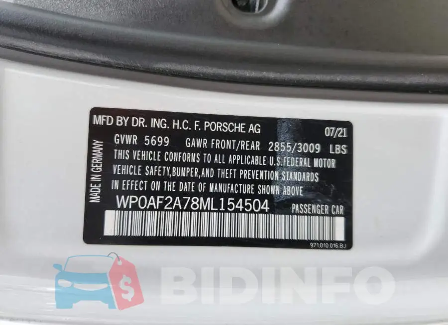 WP0AF2A78ML154504 Photo# 12