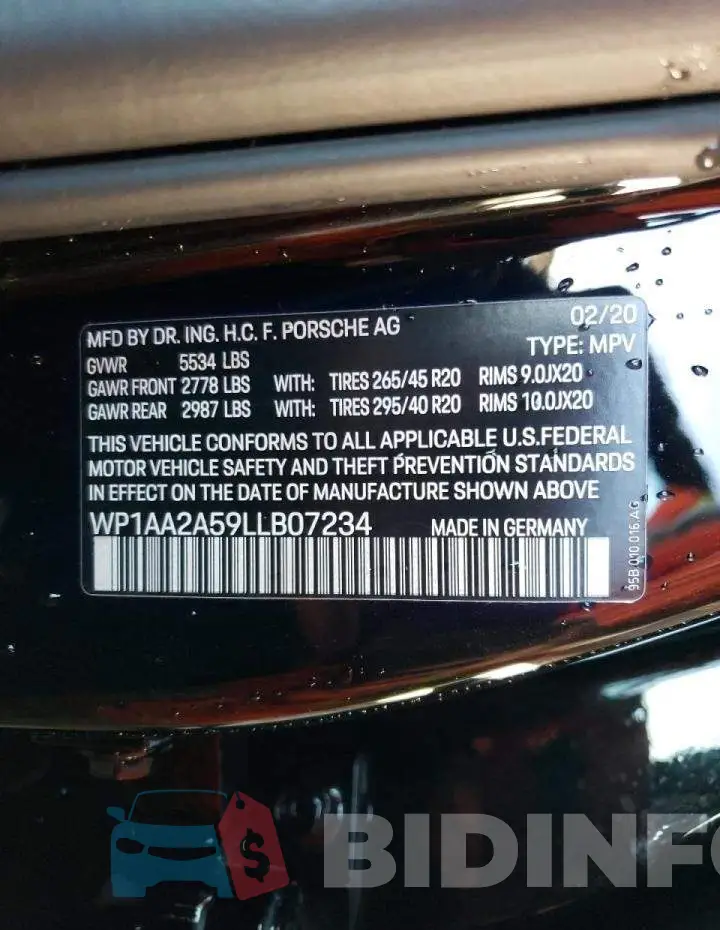 WP1AA2A59LLB07234 Photo# 13
