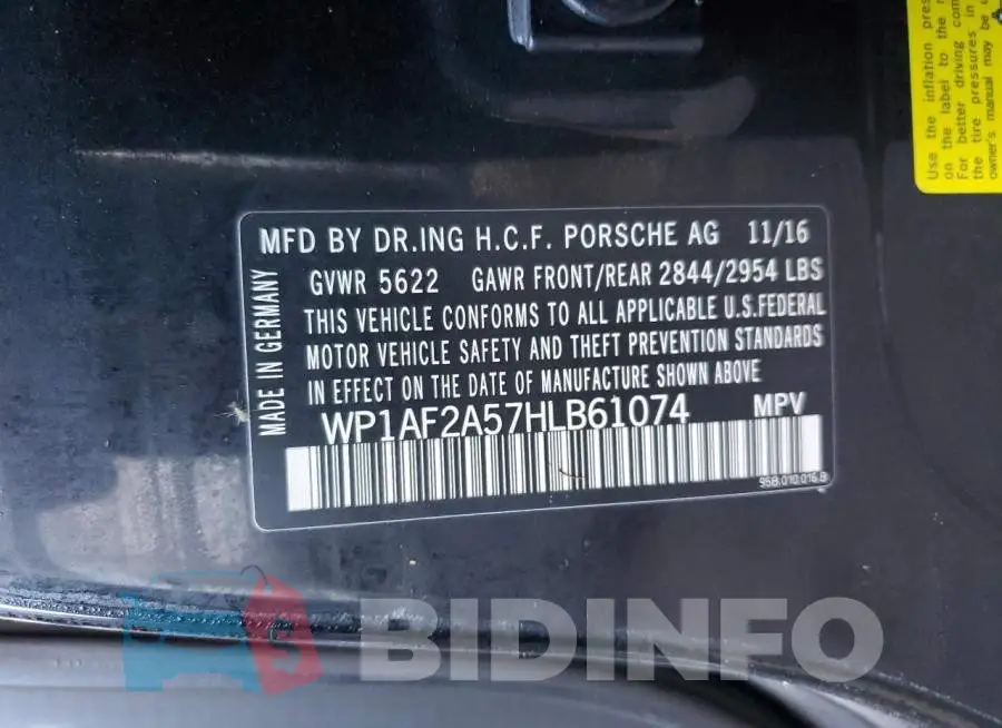 WP1AF2A57HLB61074 Photo# 10