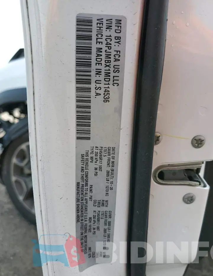 1C4PJMBX1MD114536 Photo# 13