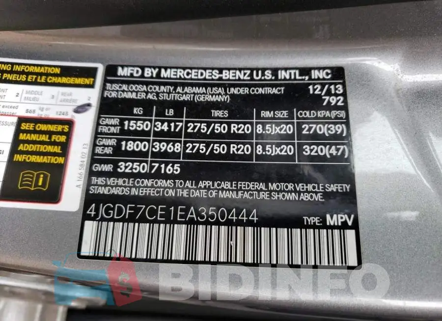 4JGDF7CE1EA350444 Photo# 13