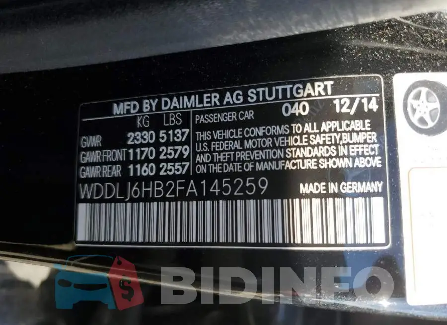 WDDLJ6HB2FA145259 Photo# 12