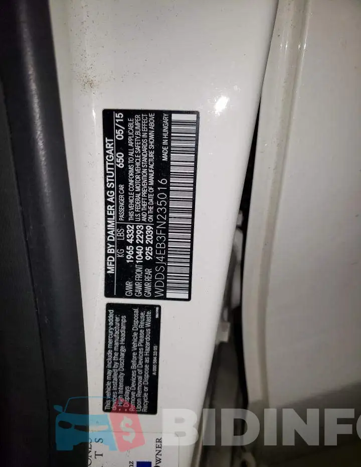 WDDSJ4EB3FN235016 Photo# 12