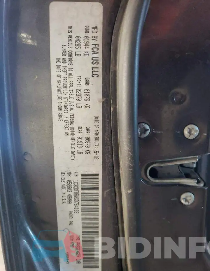 1C3CDFBB0GD764103 Photo# 12
