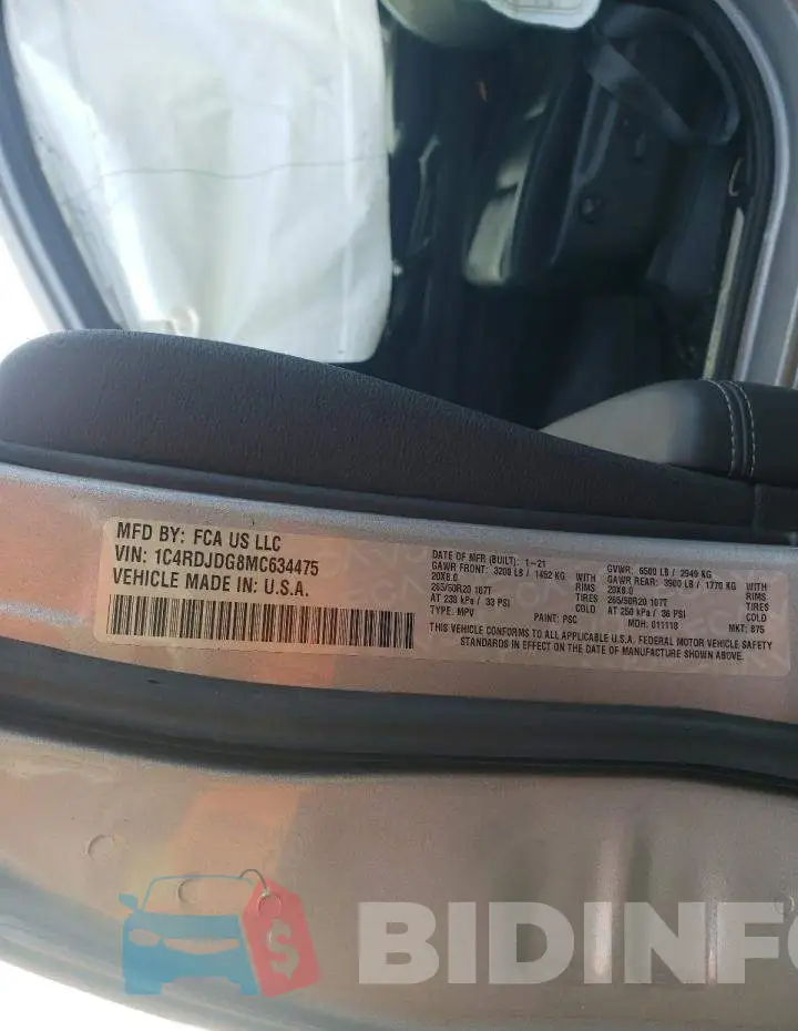 1C4RDJDG8MC634475 Photo# 14