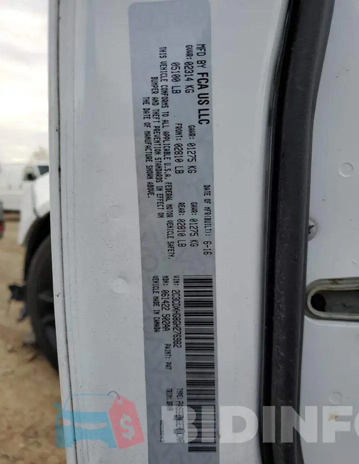 2C3CDXHG8GH276982 Photo# 12