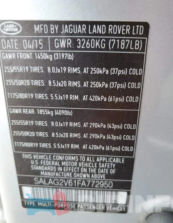 SALAG2V61FA772950 Photo# 13
